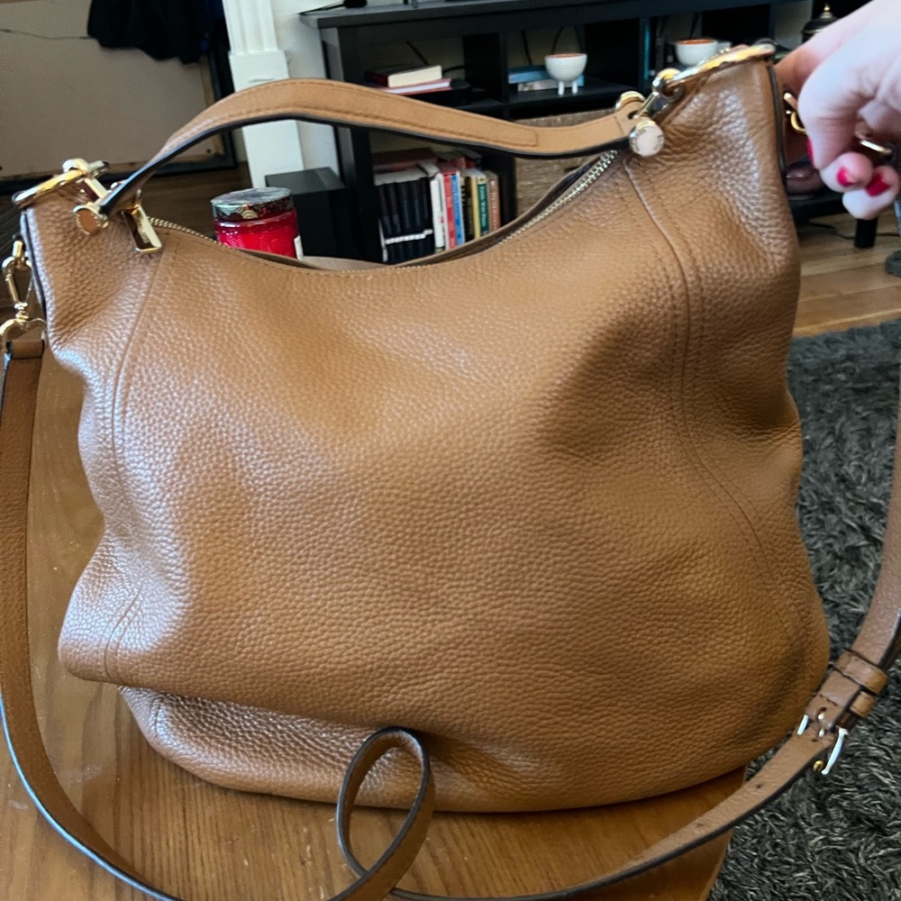 Brown Pebbled Leather Crossbody